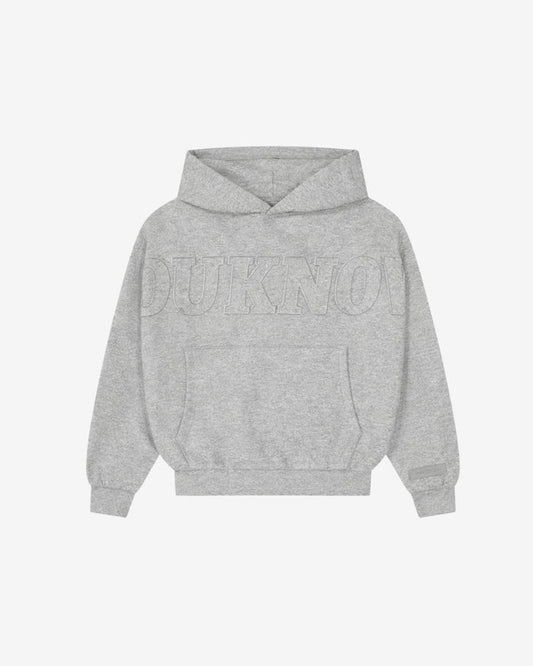 Distressed Applique Hoodie | GREY MARLE