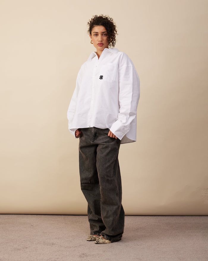 Double Pocket Longsleeve Shirt | White