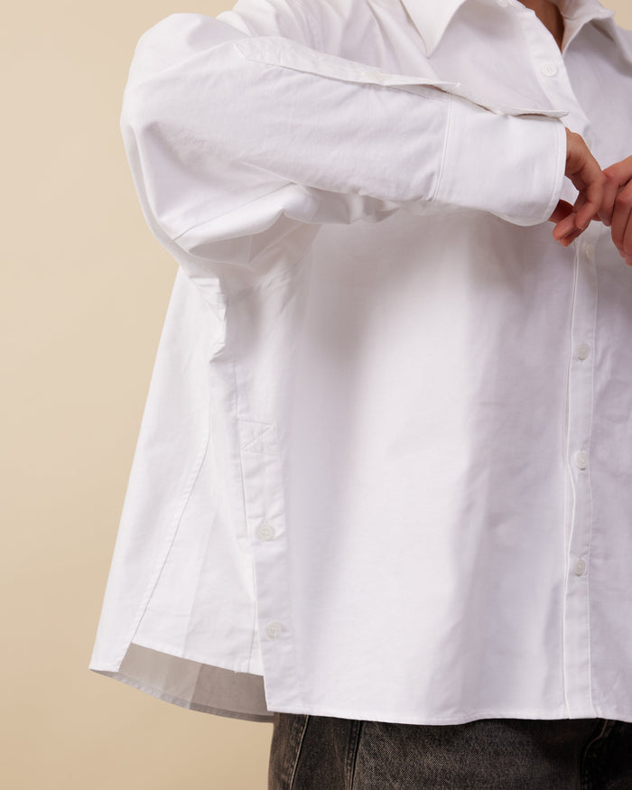 Double Pocket Longsleeve Shirt | White