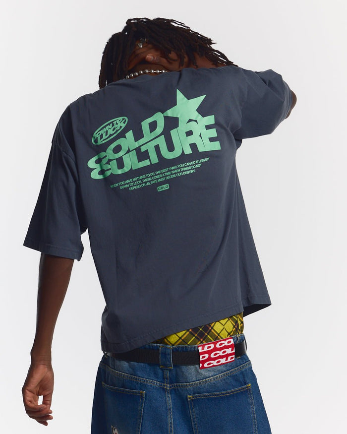DOWN TO LUCK TEE DARK BLUE - COLD CULTURE #man
