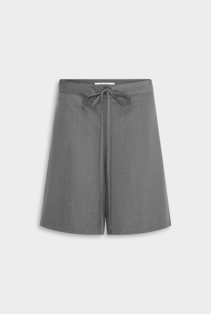 Venroy Drawstring Wool Bermuda Short - Dark Grey Marl