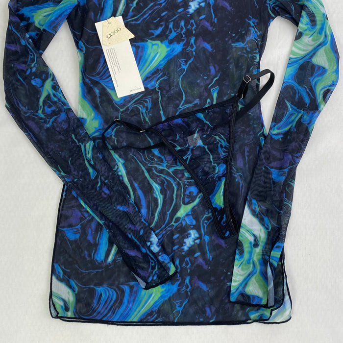 Dyed long-sleeved two-piece dress