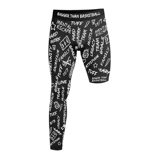Emotions - Single-Leg Compression Tights - Right - Black