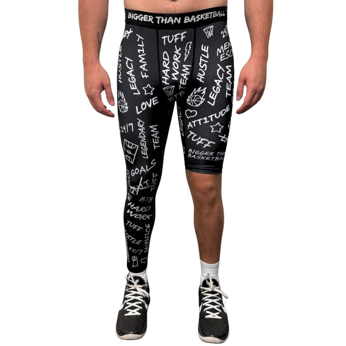 Emotions - Single-Leg Compression Tights - Right - Black