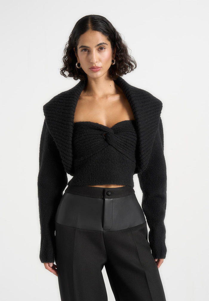 bandeau-with-shawl-cardigan-black