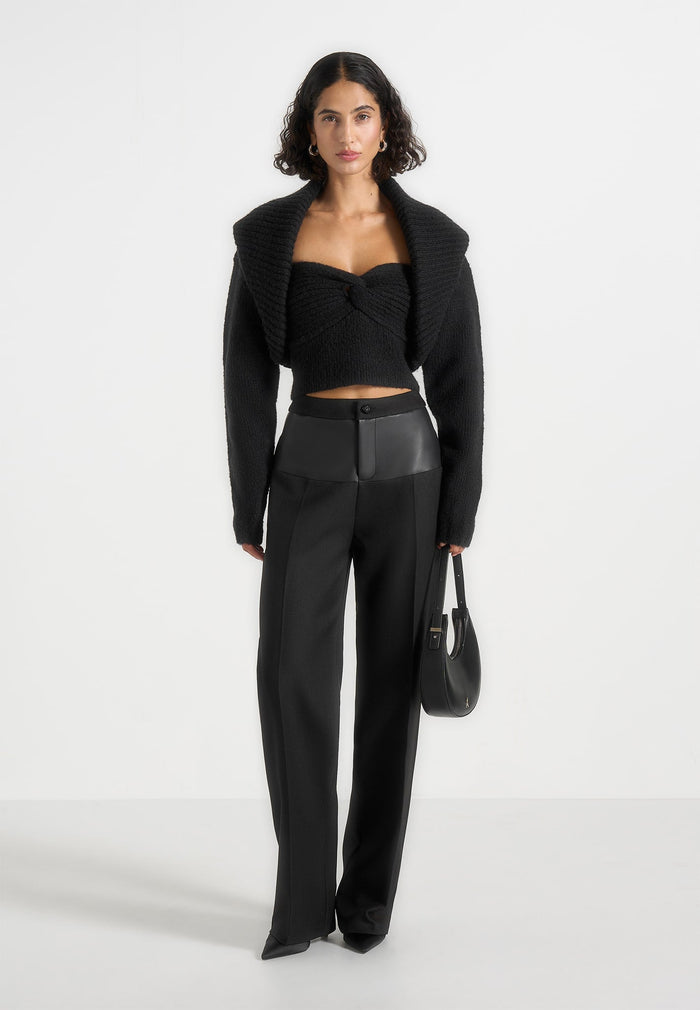 bandeau-with-shawl-cardigan-black