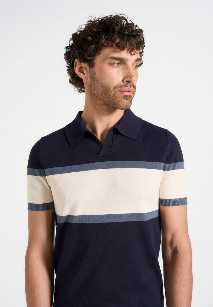 enzo-colour-block-polo-top-navy