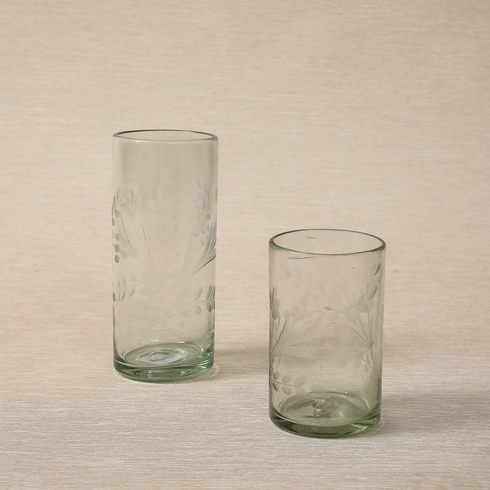 Etched Glass Tumbler Short