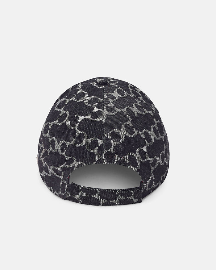 FEVER CAP BLACK - black monogram cap, back view - Cold Culture