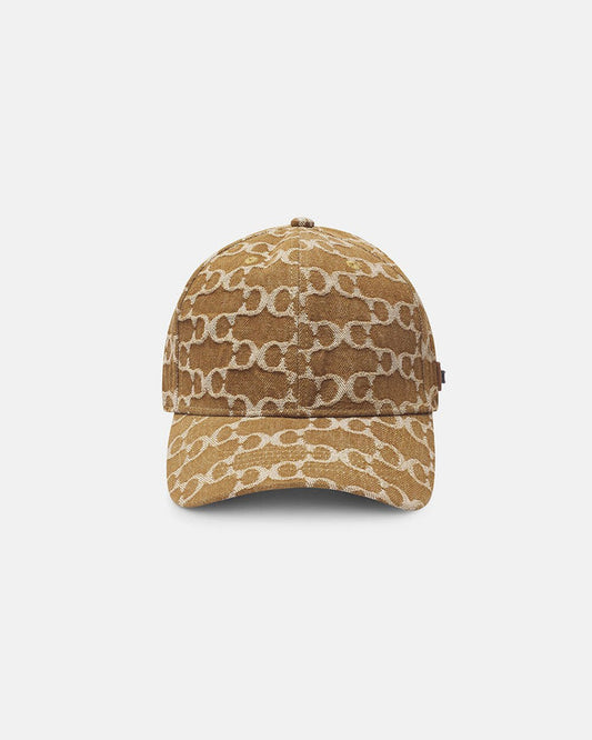FEVER CAP BROWN - brown monogram cap, front view - Cold Culture