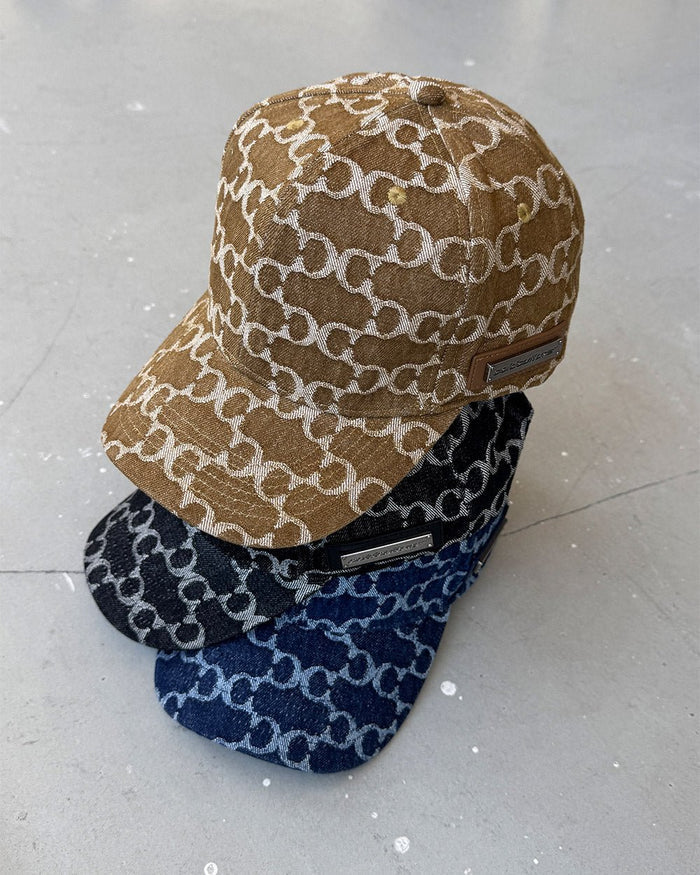 FEVER CAP BROWN - brown monogram cap, flat lay with matching pieces - Cold Culture