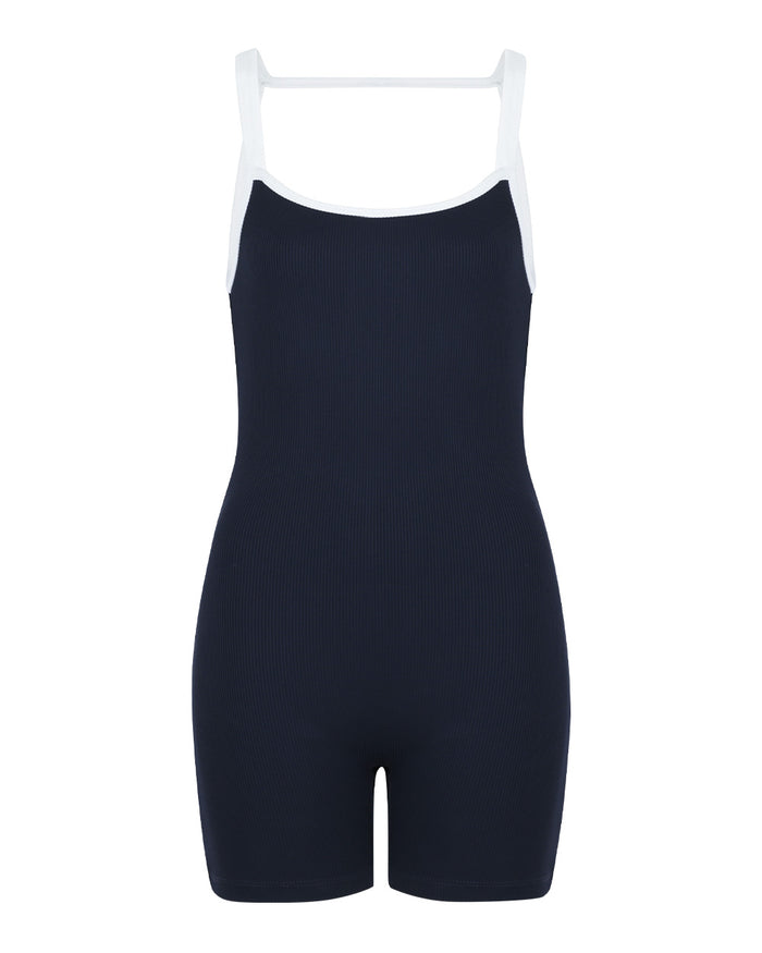 FRANCESCA JUMPSUIT NAVY & OFF WHITE COMBO