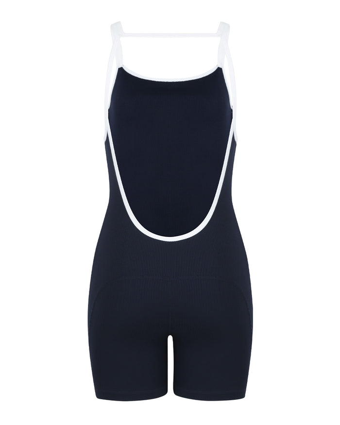 FRANCESCA JUMPSUIT NAVY & OFF WHITE COMBO