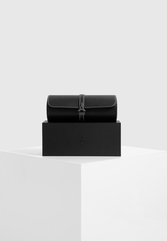 fred-pebbled-leather-contrast-stitch-watch-roll-black