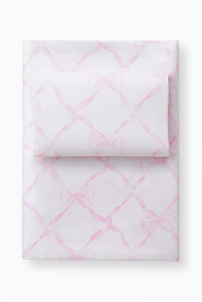Garden Bow Printed Sheet Set - Full/Queen - PEARLY PINK