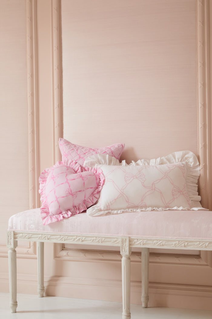 Garden Bow Ruffle Throw Pillow