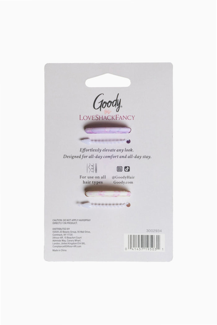 Goody x Love Shack Fancy Small Claw Clip - 2ct - Happy Thoughts and Ribbon Rosa