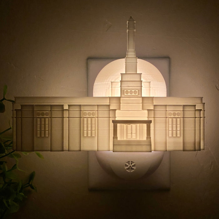 Guadalajara Mexico Temple Wall Night Light