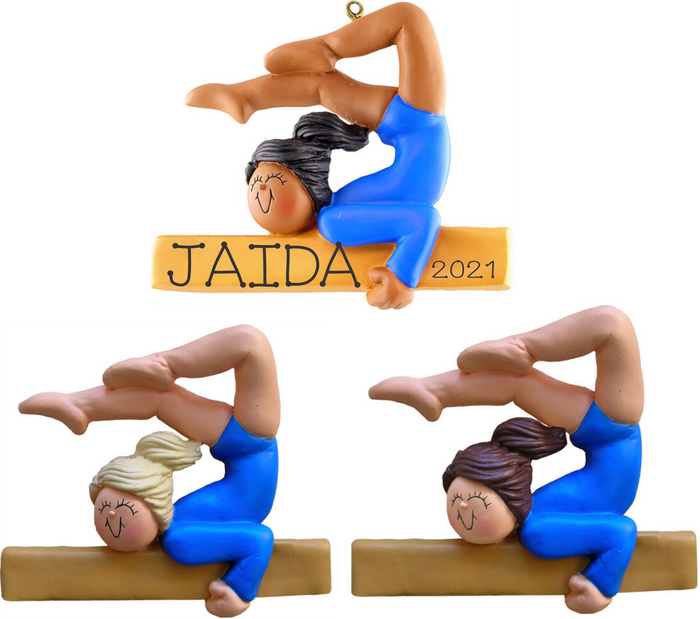 Gymnast on beam- Personalized Christmas Ornament (discontinued)