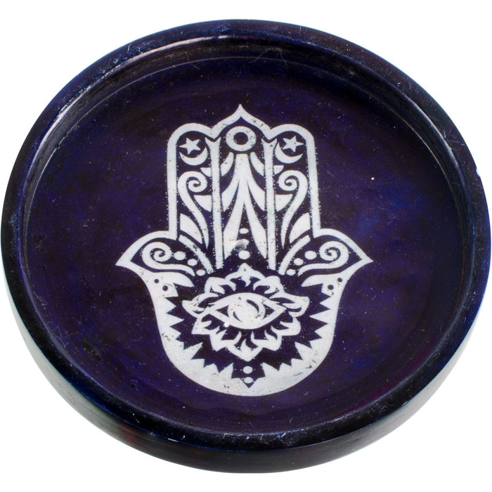 Hamsa Incense Soapstone Plate