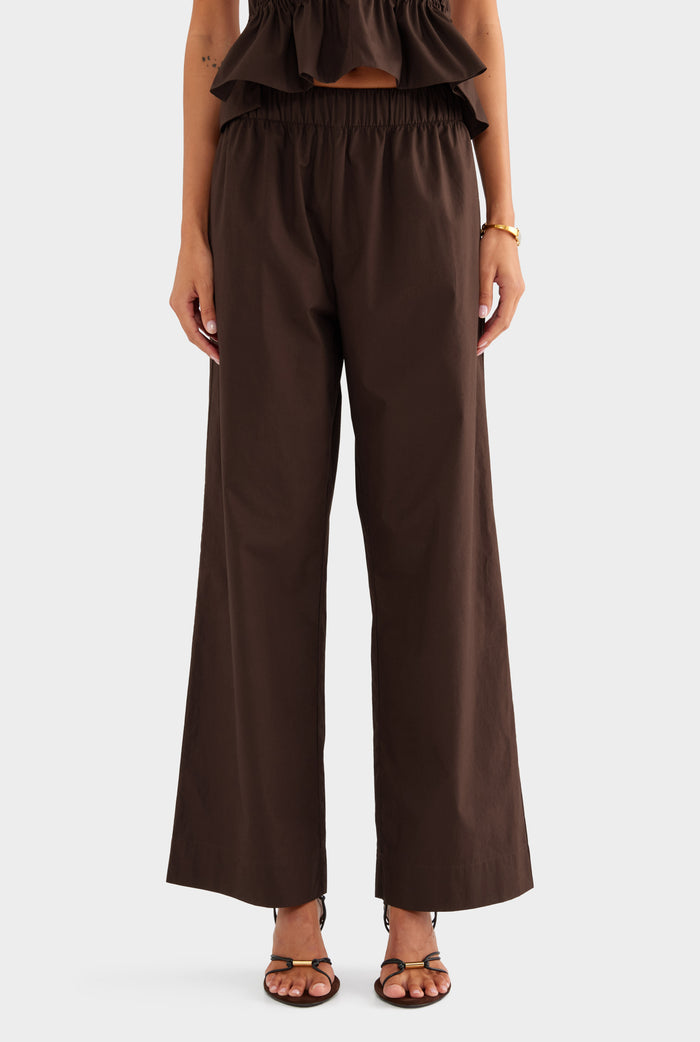 Heavy Cotton Poplin Pant - Dark Chocolate - XS