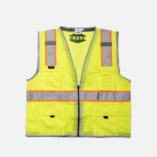View 1 front of BRUNT hi-visibility ansi rated safety vest