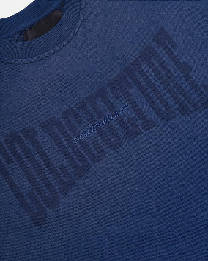 HIDE & SEEK TEE NAVY - navy oversized tee, detail close-up - Cold Culture