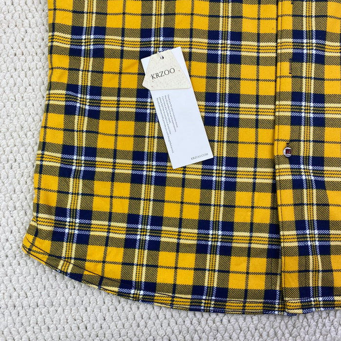 High street check casual loose-fitting shirt
