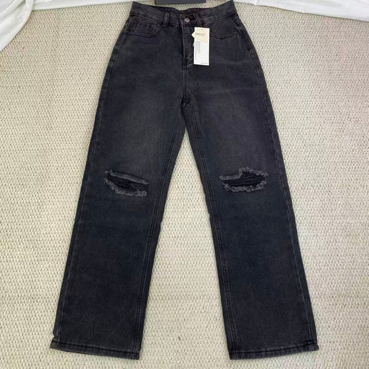 High street washed and distressed heavyweight