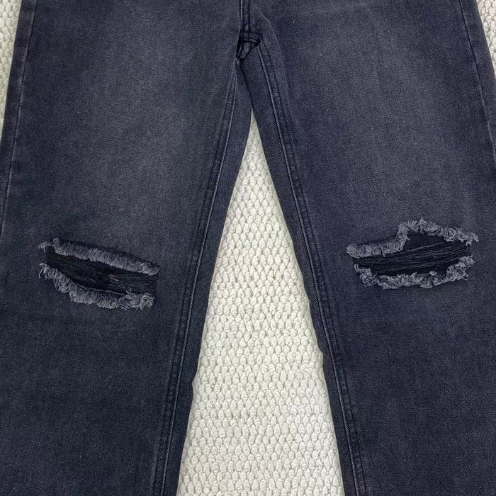 High street washed and distressed heavyweight