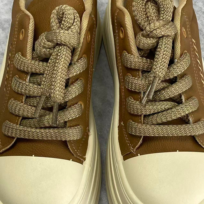 High-top thick-soled platform lace-up shoes