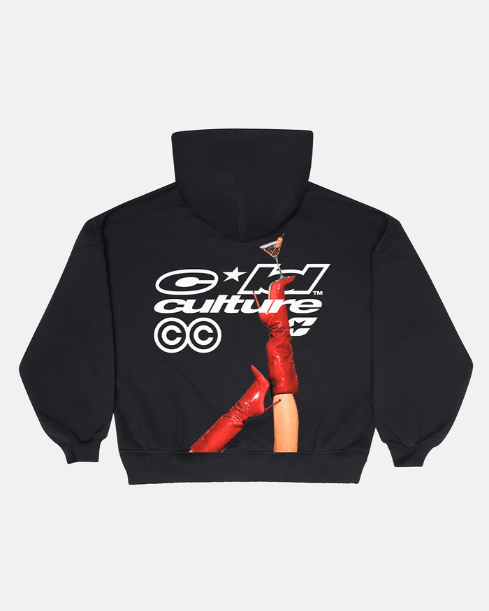 I SWEAR ITS WATER HOODIE BLACK - black graphic print hoodie, back view - Cold Culture