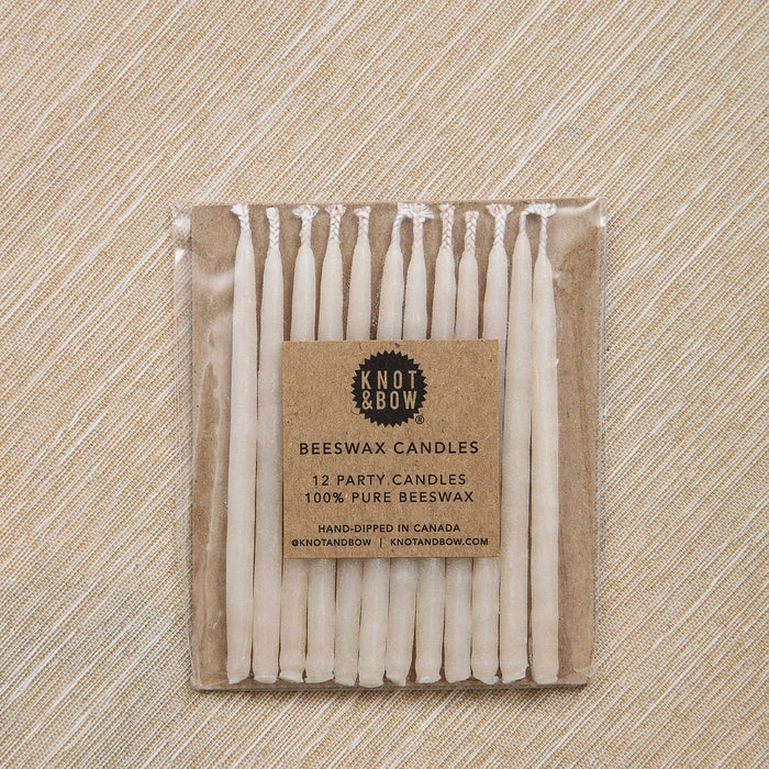 Ivory beeswax set of birthday candles