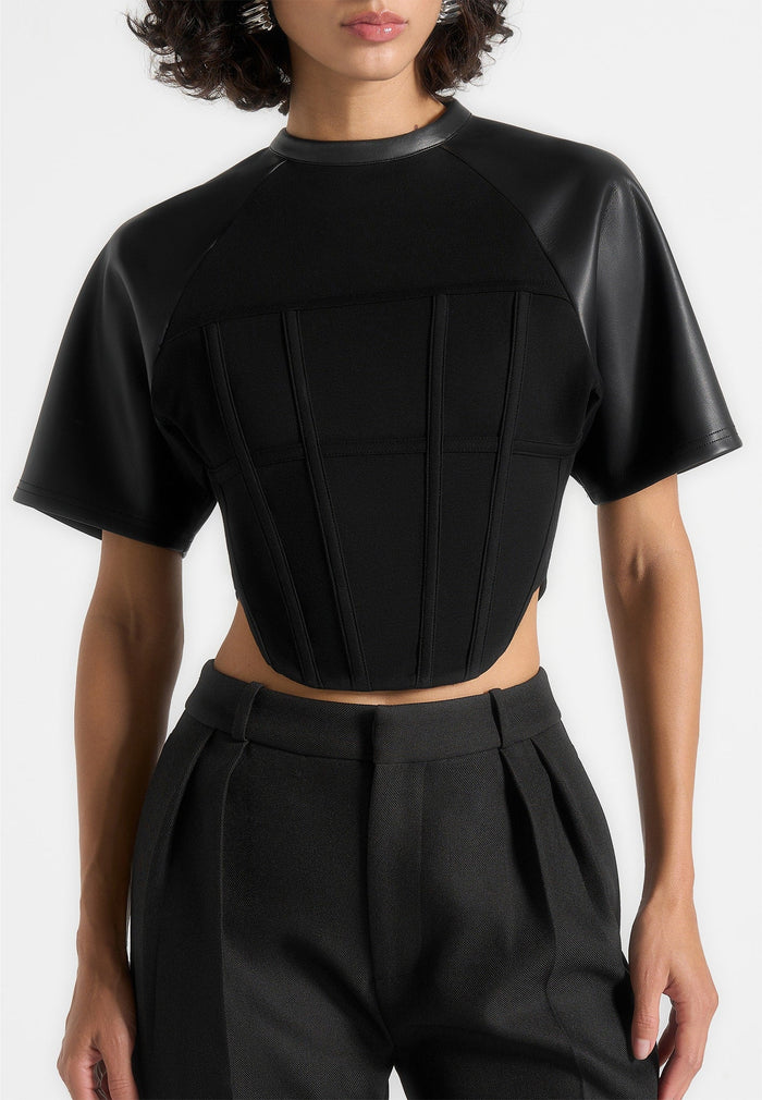 juline-leather-corset-t-shirt-black
