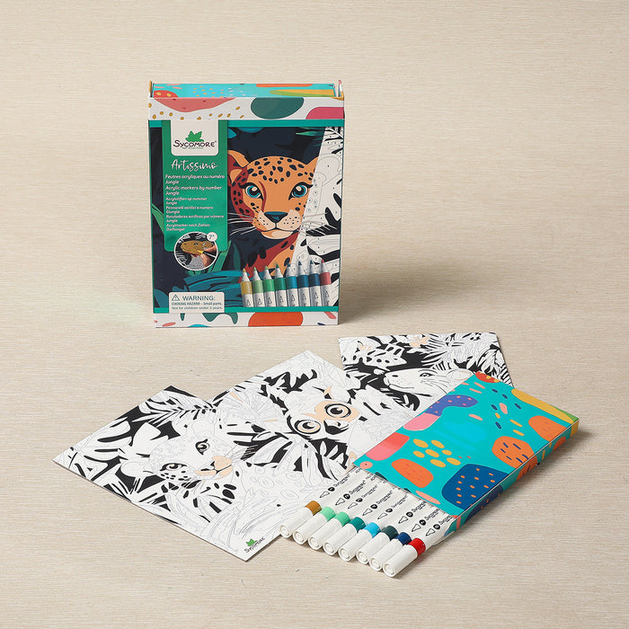 Jungle Paint by Numbers Marker Set