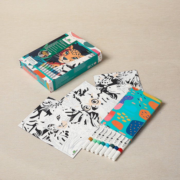 Jungle Paint by Numbers Marker Set