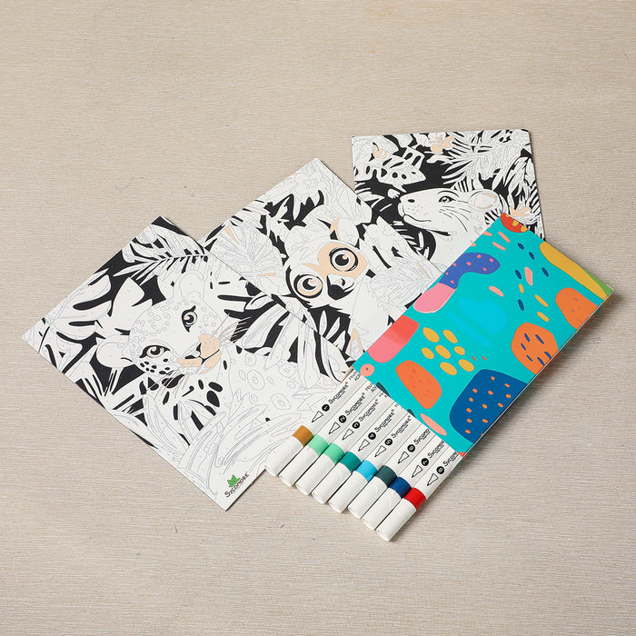 Jungle Paint by Numbers Marker Set