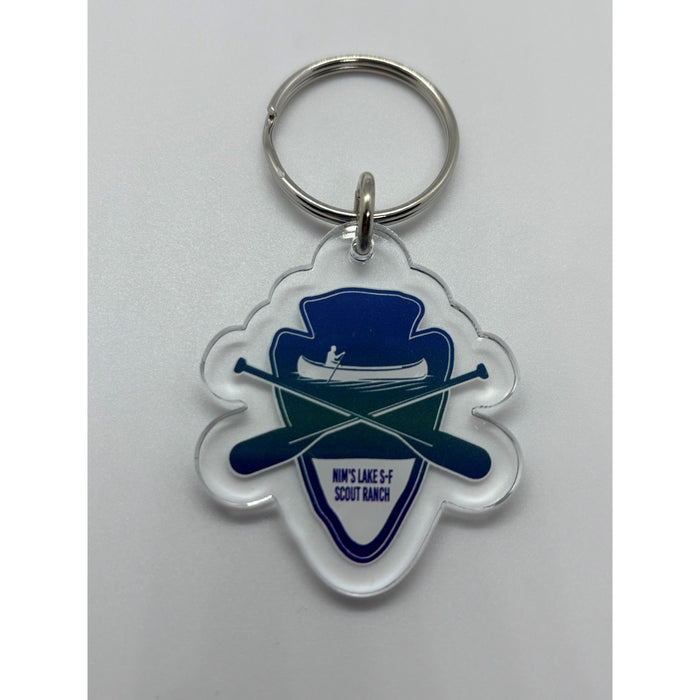 Keychain 1/8" Clear Acrylic - Arrowhead Canoe Nim's Lake