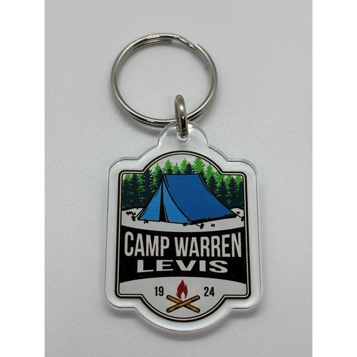 Keychain 1/8" Clear Acrylic - Camping Vertical w/Year Camp Warren Levis