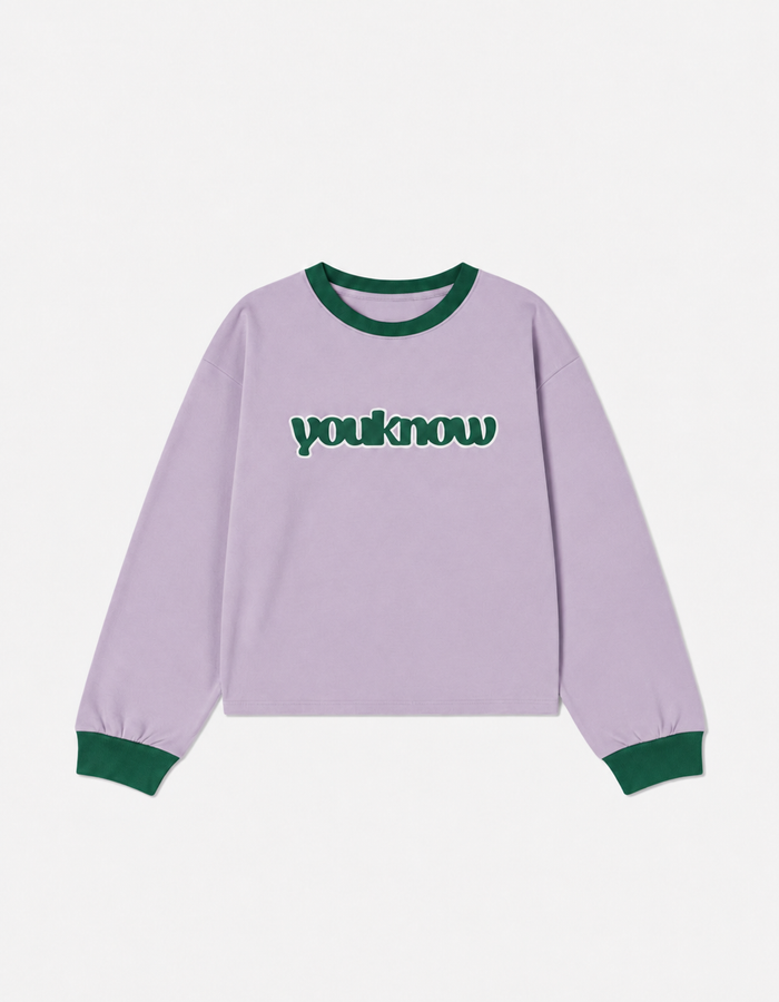 Kids Contrast Long Sleeve Tee | Lilac