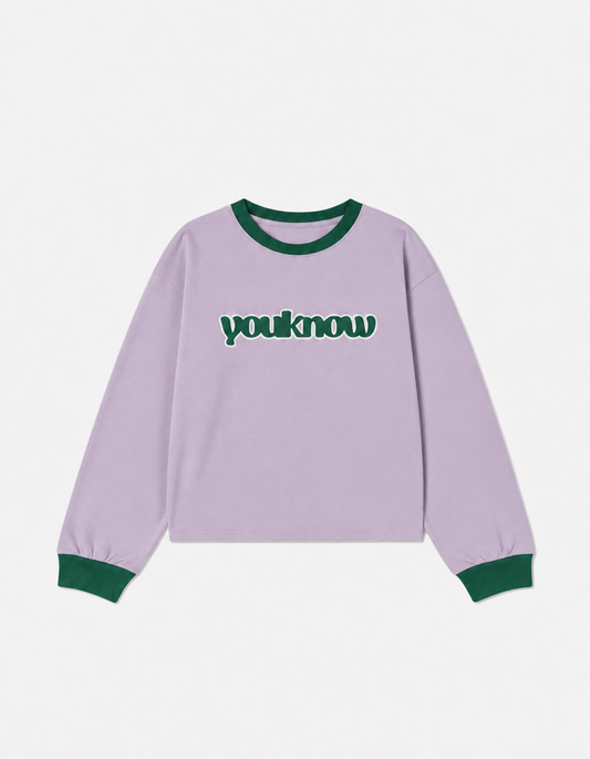 Kids Contrast Long Sleeve Tee | Lilac