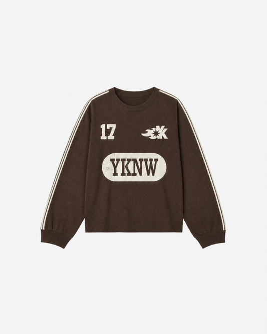Kids Racing LS tee | Washed Brown
