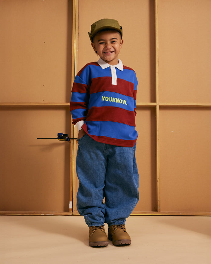 Kids Rugby Longsleeve | Blue Stripe