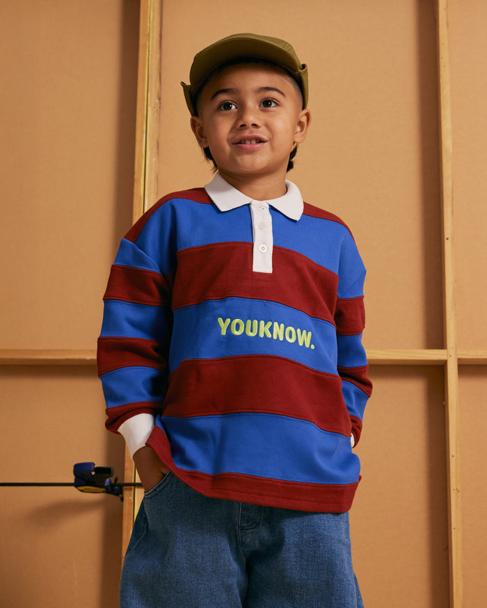 Kids Rugby Longsleeve | Blue Stripe