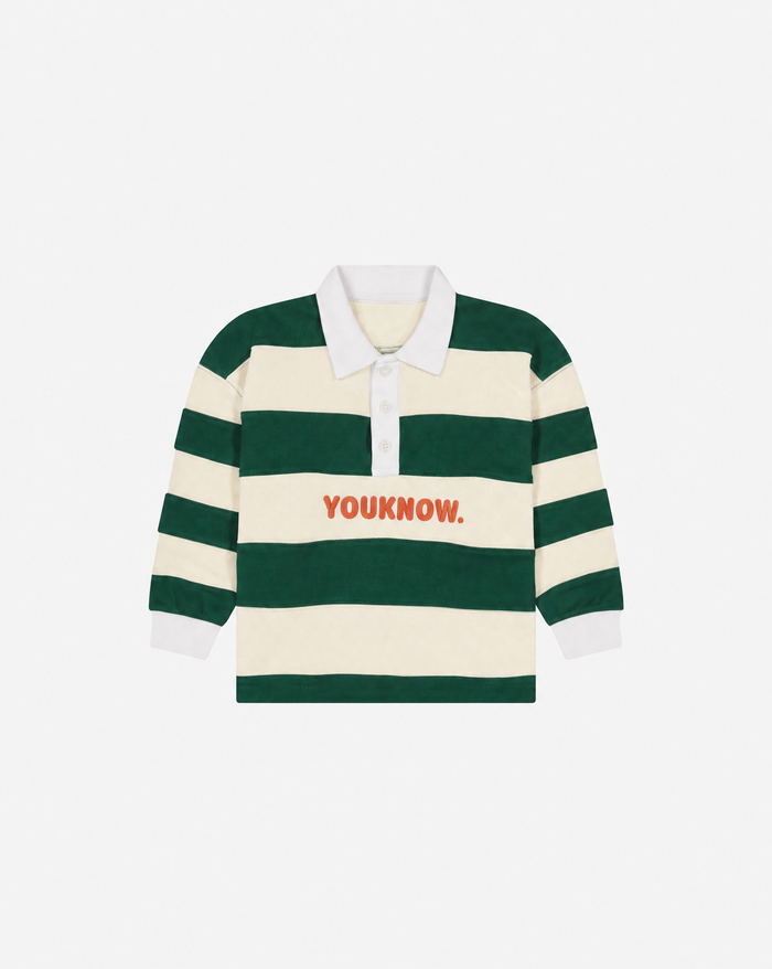 Kids Rugby Longsleeve | Kelly Green Stripe