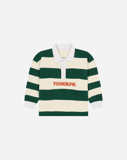 Kids Rugby Longsleeve | Kelly Green Stripe
