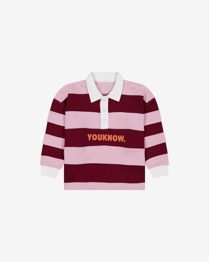 Kids Rugby Longsleeve | Pink Stripe