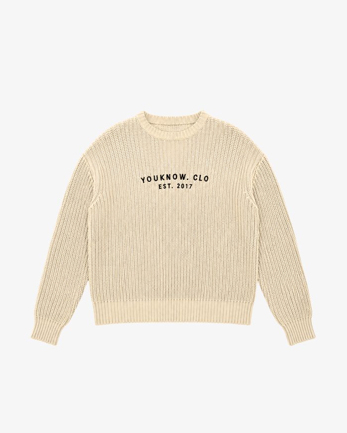 Knit Chunky Crew Sweater | Wheat