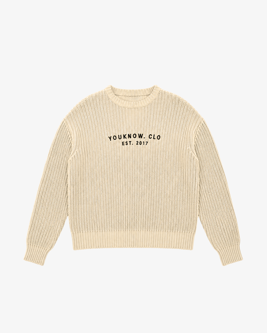 Knit Chunky Crew Sweater | Wheat