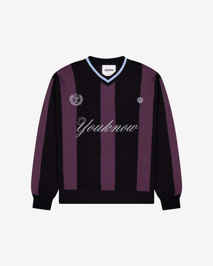 Knit Football Jersey | Burgundy Stripe